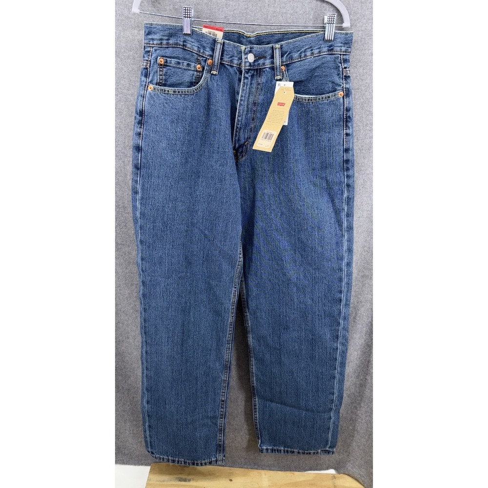 New Levis 550 Jeans Mens 32x30 Blue Relaxed Tapered Zip Fly Medium Wash Denim - Picture 2 of 9